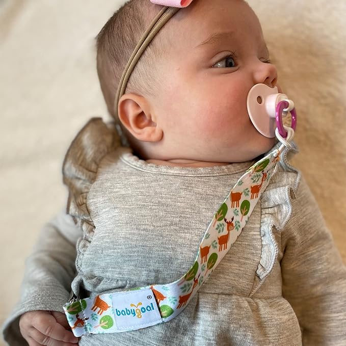 babygoal Rabbit Pacifier Clips, 6 Pack Binky Paci Holder and Leash Fits for Most Pacifiers, Binkies and Easter Gift 6PB03