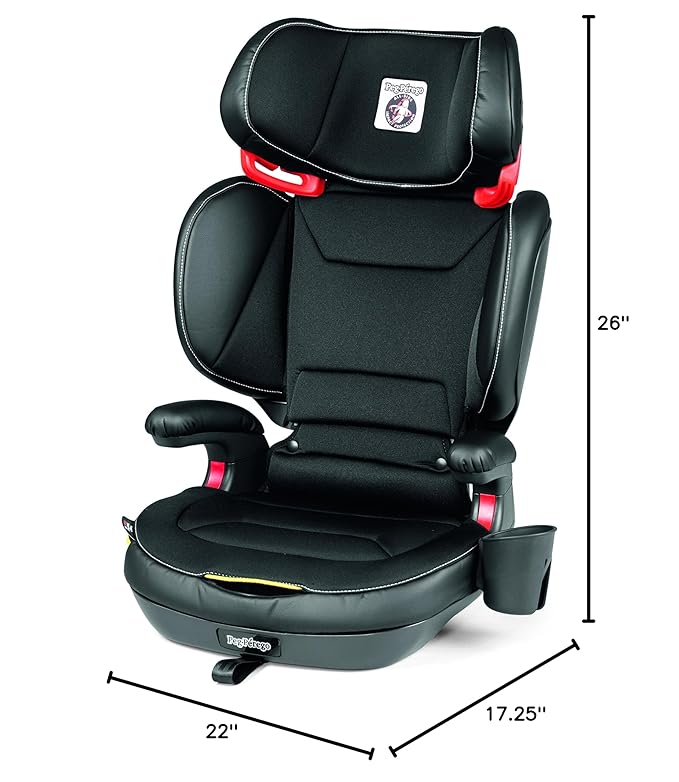 Peg Perego Viaggio Shuttle Plus 120 - Booster Car Seat - for Children from 40 to 120 lbs - Made in Italy - Licorice (Black)