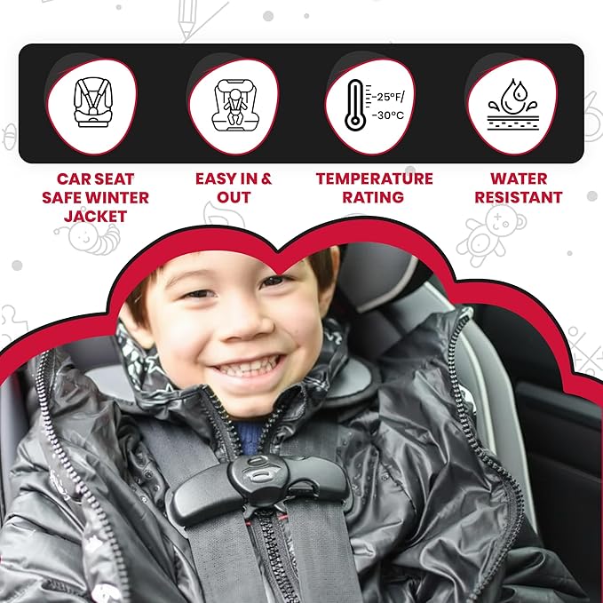 ONE KID The Road Coat Down | Car Seat Safe Winter Jacket | Crash Tested | Unisex | 12 Months-8 Years