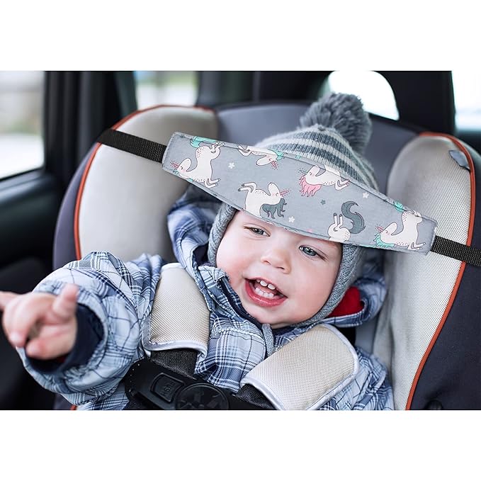 HESTYA 2 Pcs Carseat Head Support Toddler Stroller Seat Headrest for Sleeping Traveling Neck Relief Headband Strap for Kids Children Toddler Infant(Unicorn)
