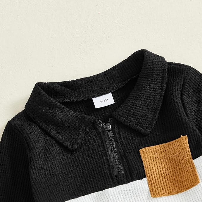 Baby Boy Toddler Fall Outfit Striped Sweatshirt Toddler Boy Winter Waffle Clothes 3 6 12 18 Months 2 3 T Pant Set