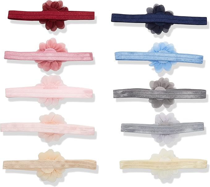 Hudson Baby Cotton and Synthetic Headbands, Size 0-24 Months