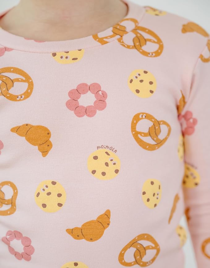 moimoln Sibling Matching 6M-8Y Soft Warm Cotton Modal Character Long Sleeve Snug-Fit Pajama Long Sleeve Sleepwear Daily