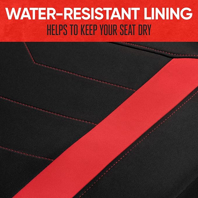 Motor Trend SpillGuard 2 Red Seat Covers for Cars & Seat Covers for Trucks - Neoprene Lining Waterproof Car Seat Covers Front Seats Only - SUV Seat Covers Protector - Forros para Asientos de Carro