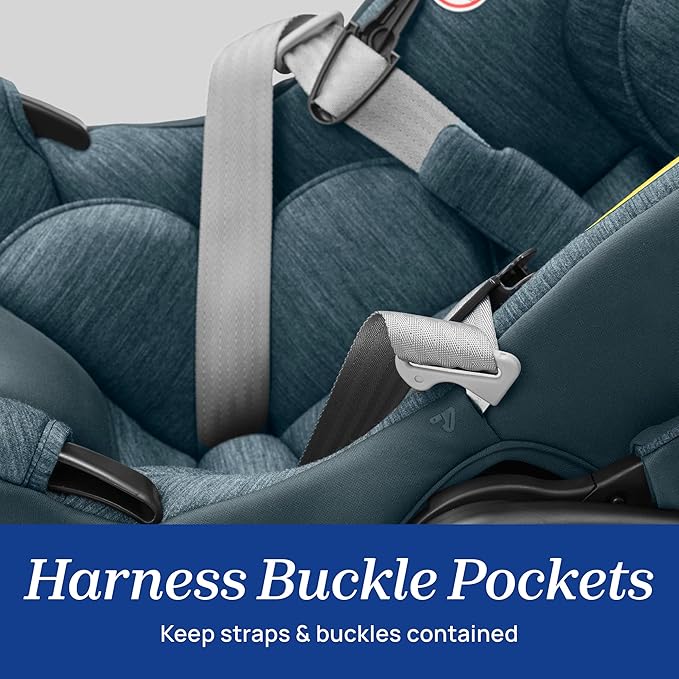 Chicco KeyFit Max Zip ClearLux Infant Car Seat and Base, Rear-Facing Seat for Infants 4-30 lbs., Zip-Open Privacy Shield, Compatible with Chicco Strollers, Baby Travel Gear | Midori/Blue