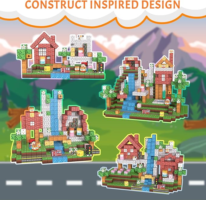 Vdealen 300 PCS Magnetic Blocks-Magnetic Building Blocks, Stacking Magnetic Cubes Toy for Kids, STEM Montessori Sensory Toys for Boys and Girls Age 3 4 5 6 7 8 9 10 11 12 Christmas Birthday Gift