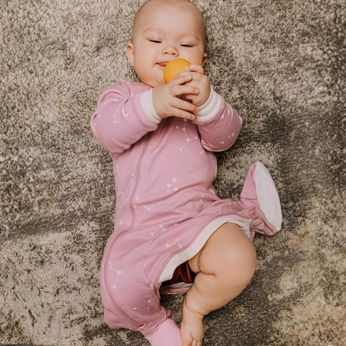 zippyjamz – Zipper Organic Sleeper Footed Onesies Sleeper Baby Pajamas with Inseam Zipper