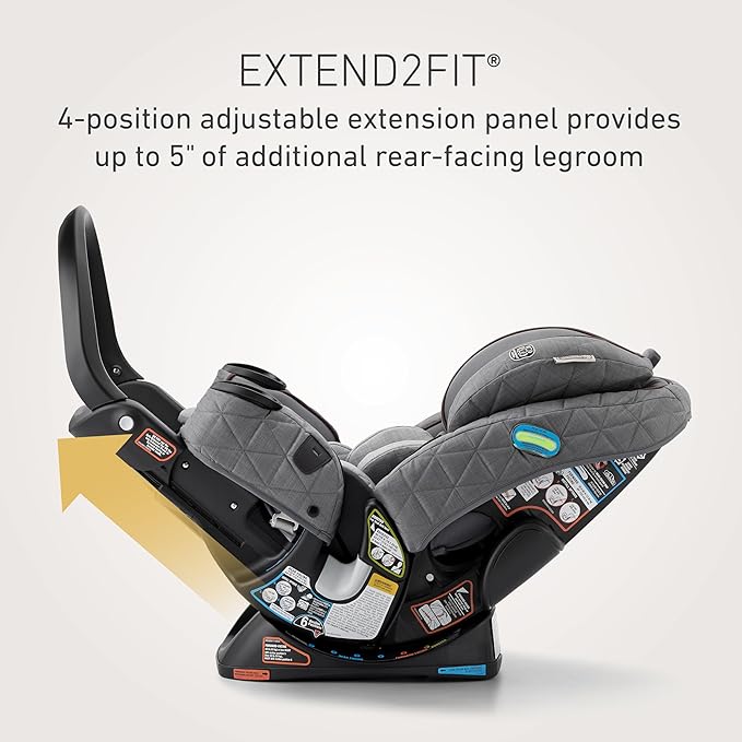 Graco Premier 4Ever DLX Extend2Fit SnugLock 4-in-1 Car Seat Featuring Anti-Rebound Bar, Midtown Collection
