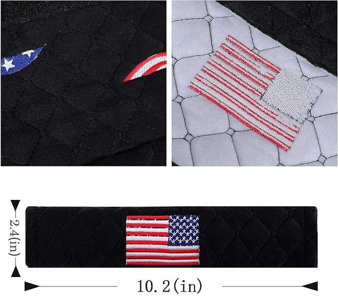 Amooca Soft Auto Seat Belt Cover Seatbelt Shoulder Pad Cushions 2 PCS for a More Comfortable Driving Universal Fit for All Cars and Backpack American Flag