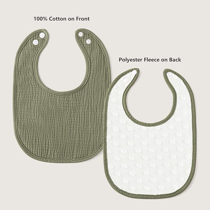 Susurration Muslin Baby Bibs 6 Pack Cotton Baby Drool Bibs,Soft Adjustable Baby Drooling Bibs for Unisex Boys Girls