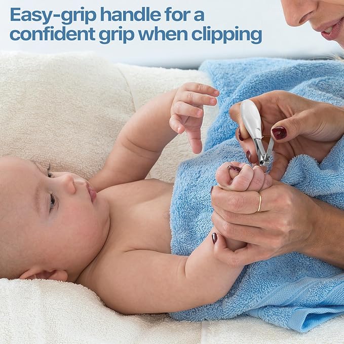 20 Pcs Baby Nail Clippers Bulk Blue Fold Up Stainless Steel Finger Trimmer Cutter for Newborn Infant, Home Travel Nursery(White)