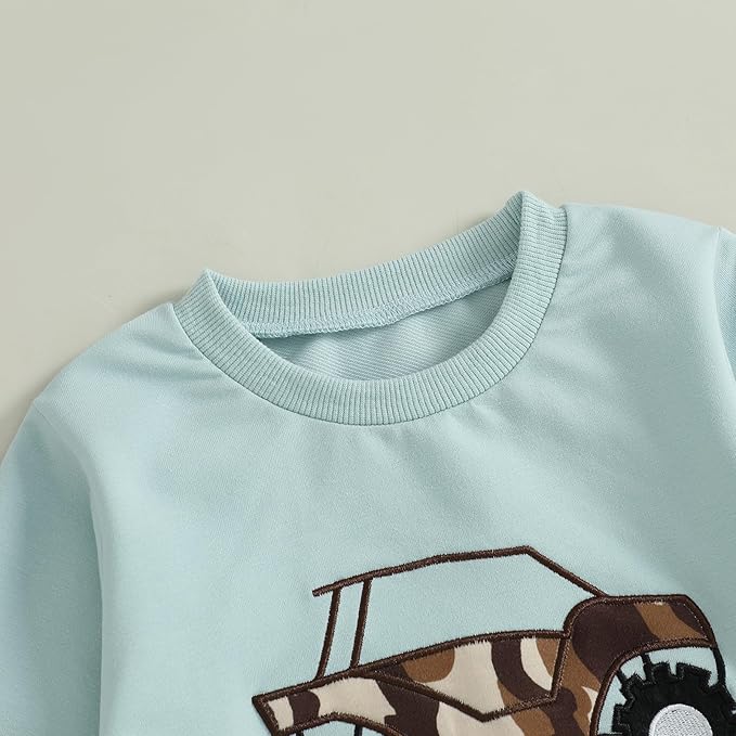 fhutpw Toddler Baby Boy Clothes Funny Letter Long Sleeve Sweatshirt Pullover Top Jogger Pants Fall Winter Outfits