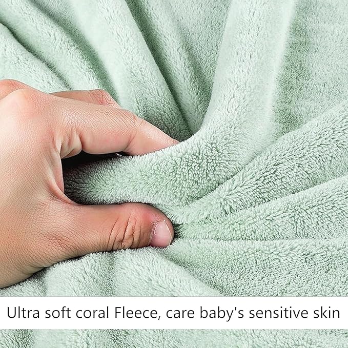 Hooded Baby Towels - Premium Ultra Soft Organic Baby Bath Towel – Absorbent and Hypoallergenic Towels for Baby Boy Girl, Toddler, Newborn Essentials (Green)