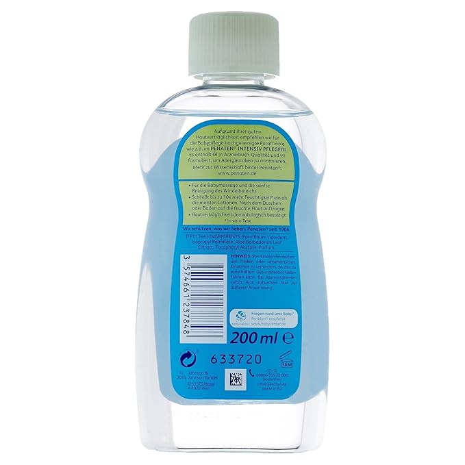 Penaten Baby Intensive Care Oil Nourishes Dry and Sensitive Baby Skin With Aloe Vera, 200 ml/ 6.76 Oz.(Pack of 1)