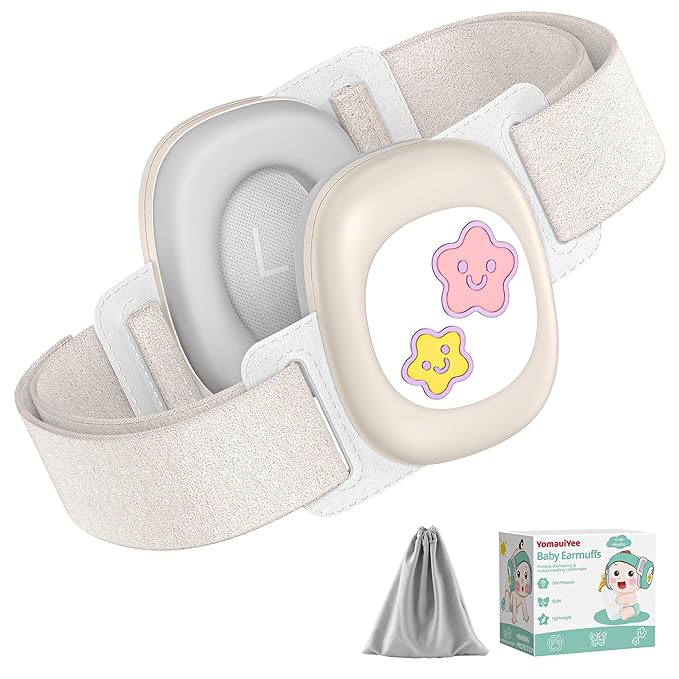 Baby Noise Cancelling Headphones,Infant Earmuffs with Star Pattern, Infant Ear Protection for Toddler 0-48 Months,Baby Travel Essentials for Airplane/Improves Sleep