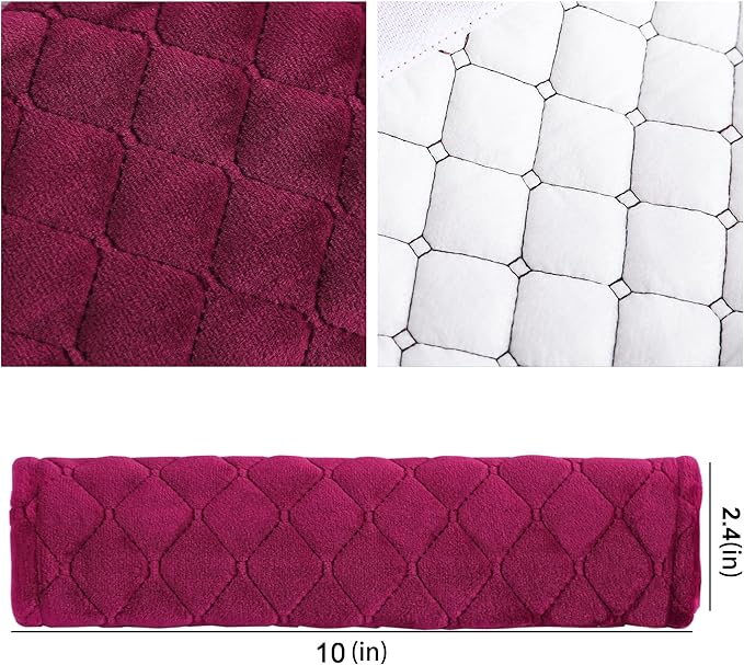 Amooca Soft Auto Seat Belt Cover Seatbelt Shoulder Pad Cushions 2 PCS for a More Comfortable Driving Universal Fit for All Cars and Backpack Wine Red