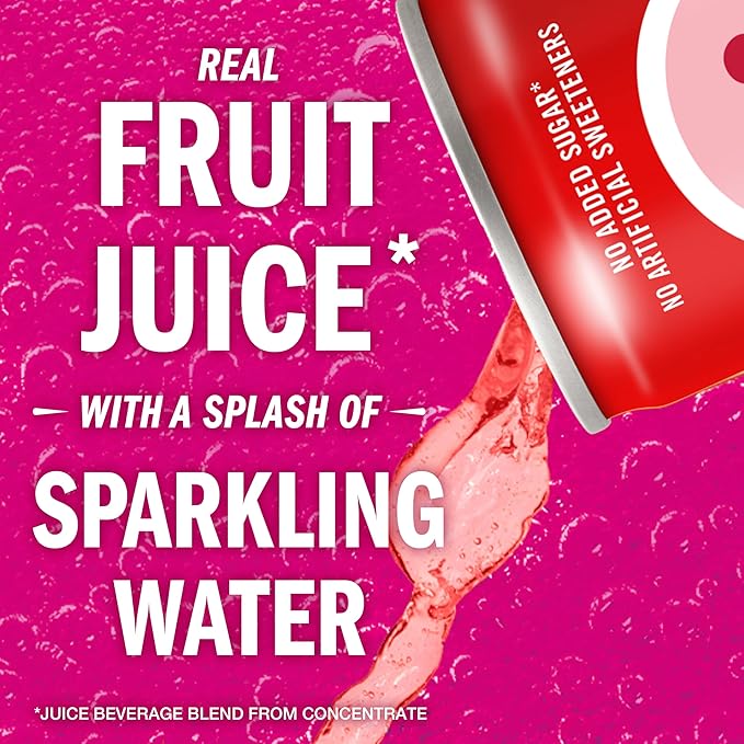 IZZE Sparkling Water Juice Beverage Blend, Strawberry, No Sugar Added, 8.4 FL OZ, 24 Cans (Pack of 2)