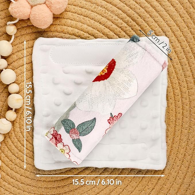 TANOFAR Baby Car Seat Strap Pads, Soft Carseat Straps Covers, Car Seat Straps Shoulder Pads for Girls, Seat Belt Cover Pad for Kids, Suitable for Baby Car Seat, Pushchair, Stroller, Hibiscus Flower