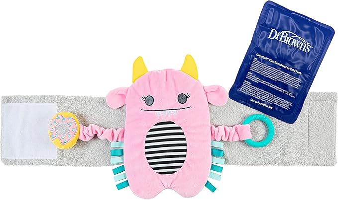 Dr. Brown's Gripebelt Heated Belly Band, Soothe Baby's Tummy with Gentle Warmth and Compression, Monster, 3m+, Pink
