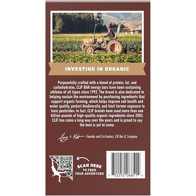 CLIF BAR - Energy Protein Bars - Chocolate Brownie - Made with Organic Oats - Energy Bars - Non-GMO - (15 Pack)