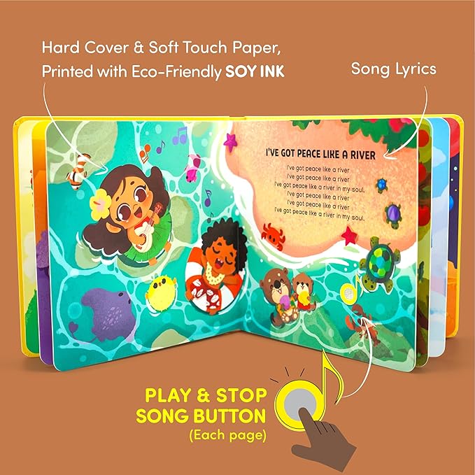 Praise The Lord Christian Sound Books for Kids - Baptism, Christening, Dedication Gifts for Boys and Girls - Religious Toys, Music Books for Toddlers