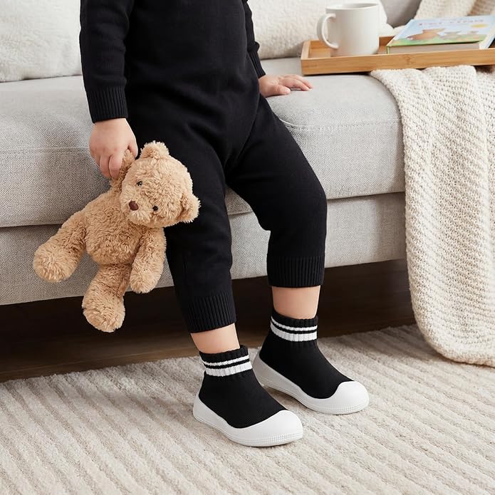 STQ Baby Socks Shoes Toddler Wide Toe Box Non-Slip Slippers Infant Walking Shoe Soft Baby Boys Girls Lightweight Sneakers