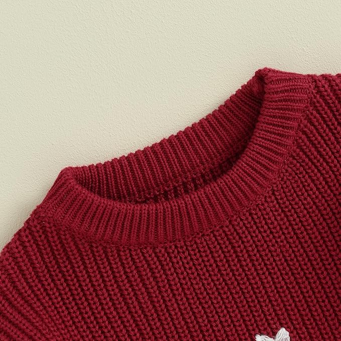 Mubineo Baby Girl Winter Clothes Cute Flower Sweater Crewneck Pullover Long Sleeve Knit Newborn Infant Sweaters