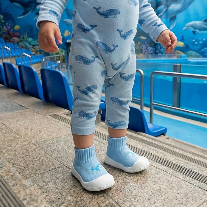 STQ Baby Socks Shoes Toddler Wide Toe Box Non-Slip Slippers Infant Walking Shoe Soft Baby Boys Girls Lightweight Sneakers