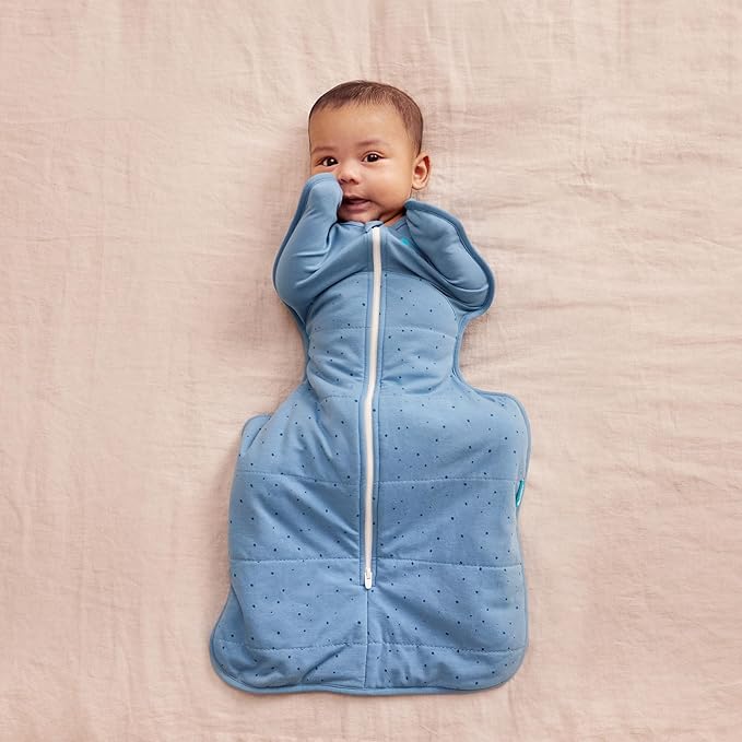 Love to Dream Warm Swaddle UP 2.5 TOG Baby Sleep Sack for Autumn & Winter | Arms Up Position for Self-Soothing, Calms Startle Reflex | Small 8-13 lbs, Storm Blue