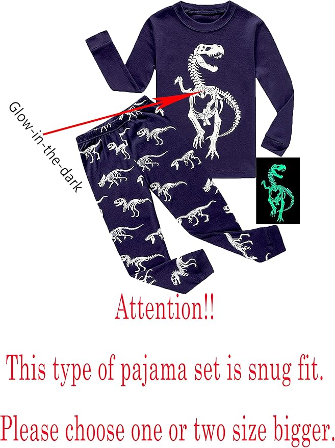 Family Feeling Little Big Boy Pajamas Sets 100% Cotton Pjs Kids Jammies