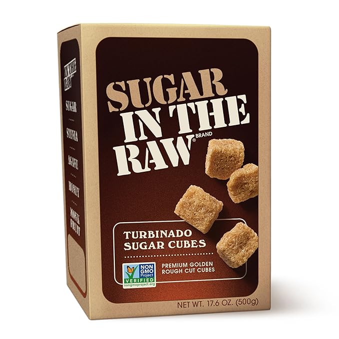 Sugar In The Raw Turbinado Cane Sugar Cubes, 17.6 oz. Box, Pure, All-Natural Turbinado Sugar, Non-GMO Project Certified, Kosher, Vegan and Gluten Free