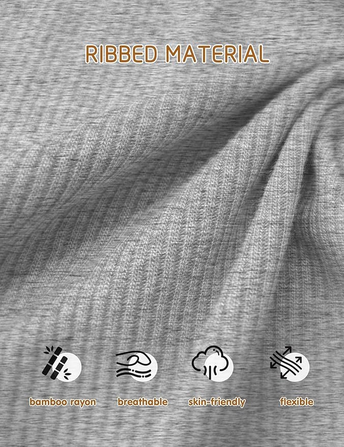 Jimonda Ribbed Rayon From Bamboo Baby Boys/Girls Sleepers, 2-Way Zipper Long Sleeve Footless Pajamas With Mittens Soft Pjs