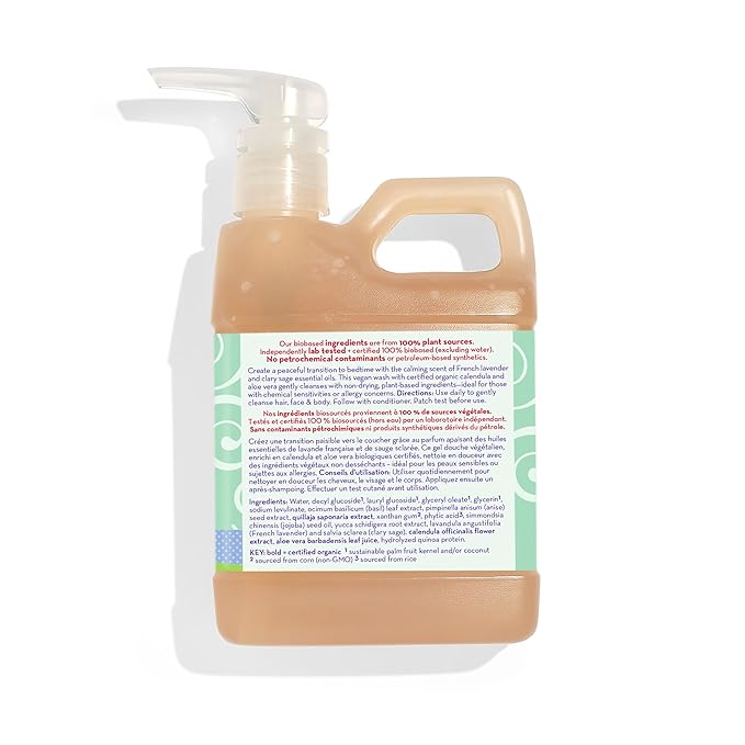 California Baby Calming Baby Shampoo + Baby Wash | 100% Plant-Based | Lavender Body Wash For Sensitive Skin | Hypoallergenic | 517 mL / 17.5 oz.