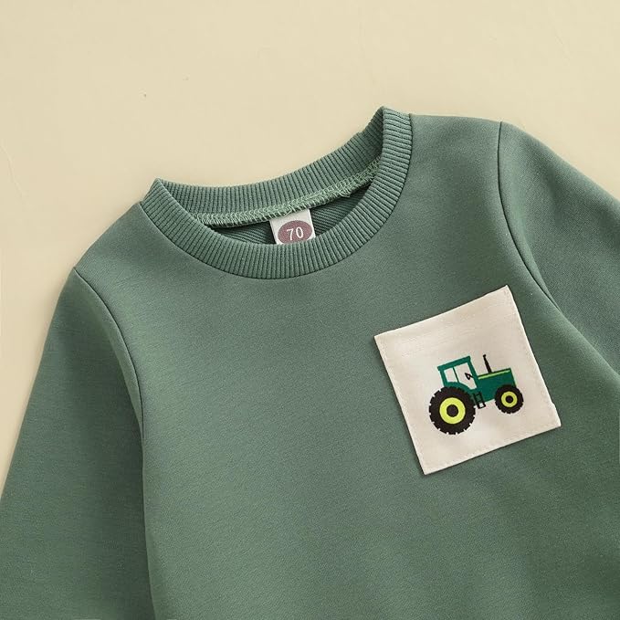 fhutpw Toddler Baby Boy Clothes Funny Letter Long Sleeve Sweatshirt Pullover Top Jogger Pants Fall Winter Outfits