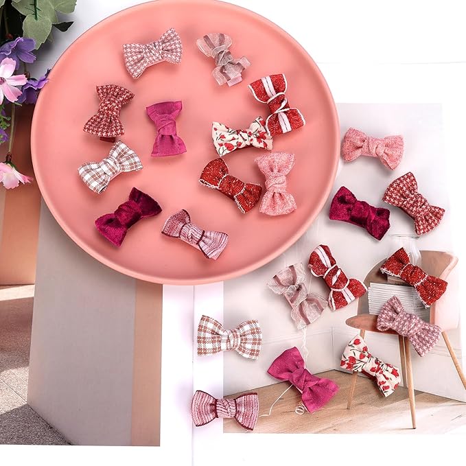 JESSCAT 22 Pcs Hair Clips for Girls with Bows Flower, Fully Lined Alligator Clips and Barrettes, Fabric Handmade Barrettes Hair Accessories for Girls Baby Infants Toddler Kids