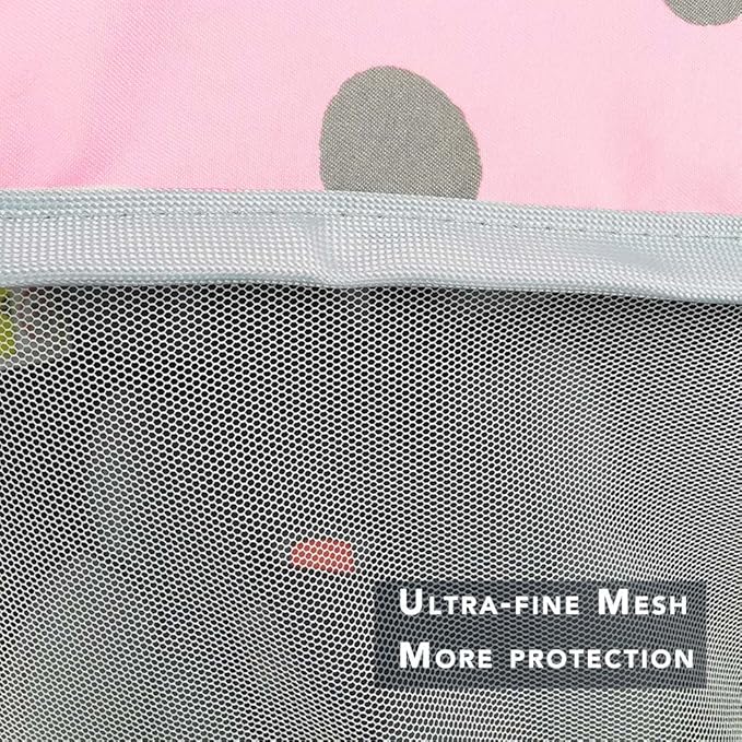 Mosquito Net for Baby Car Seats –Car seat net for Newborn Carrier-Breathable mesh net for Infant Car Seats, Carrier, Elastic Edge, Kick Proof, Polka dot, White, Patent Design