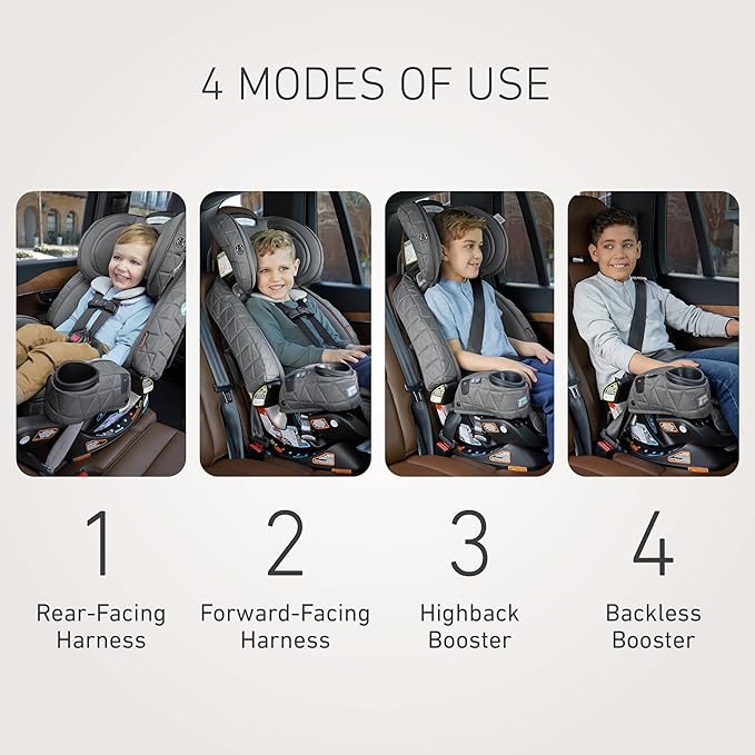Graco Premier 4Ever DLX Extend2Fit SnugLock 4-in-1 Car Seat Featuring Anti-Rebound Bar, Midtown Collection