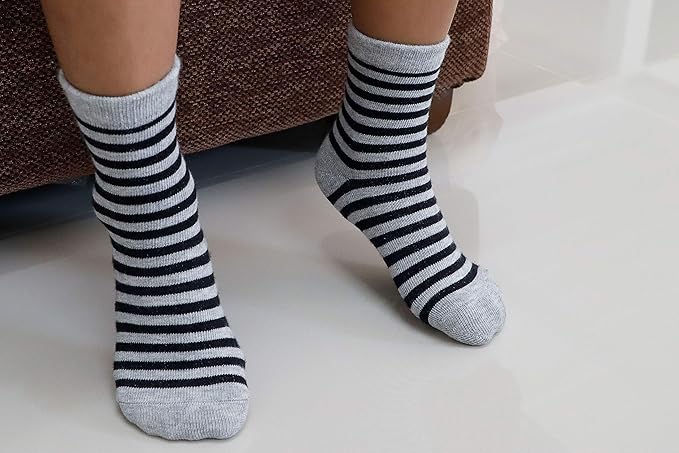 RATIVE Non Skid Anti Slip Crew Socks With Grips for Baby Infant Toddlers Kids Boys