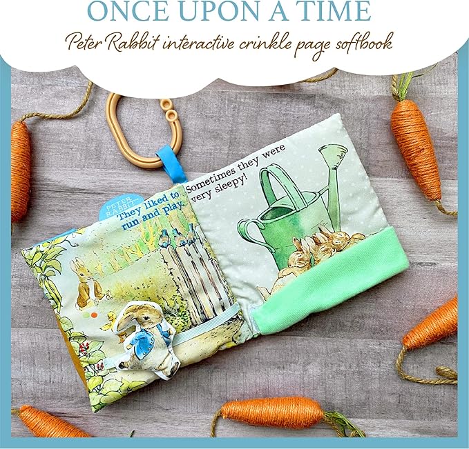 KIDS PREFERRED Peter Rabbit Soft Book with toy, Teether and Crinkle, 5 Inches