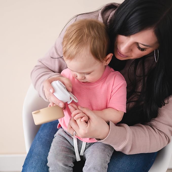 The First Years Baby Electric Nail Clipper - Includes Magnifier, Nail Polisher Head Attachment, and Travel Pouch - Baby Nail Filer for Baby Bath Essentials - Newborn Nail Trimmer