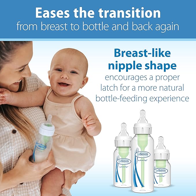 Dr. Brown’s Natural Flow Y-Cut Narrow Baby Bottle Silicone Nipple, Ideal for Thicker Liquids, 9m+, 100% Silicone Bottle Nipple, 6 Count