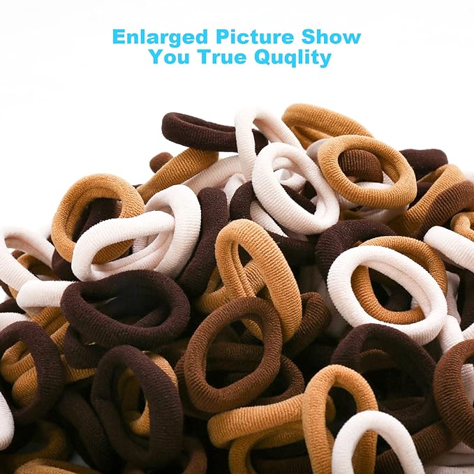 Mini Hair Ties for Girls, Toddlers and Infants - Tiny No Damage Ponytail Holders and Bands (Diameter 1 Inch, 4 Colors)