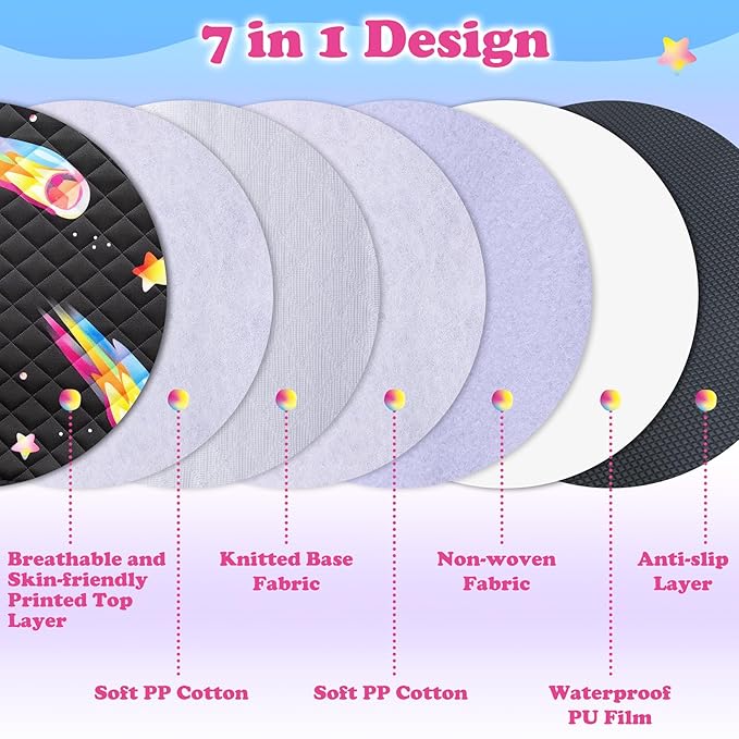 Babenest Car Seat Potty Protector Cover -Waterproof Carseat Training Liner for Baby &Toddler Shower Gift, Dry Piddle Pee Pad with Fun Designs for Strollers & Infant Car Seats (1pc Meteor-Black)
