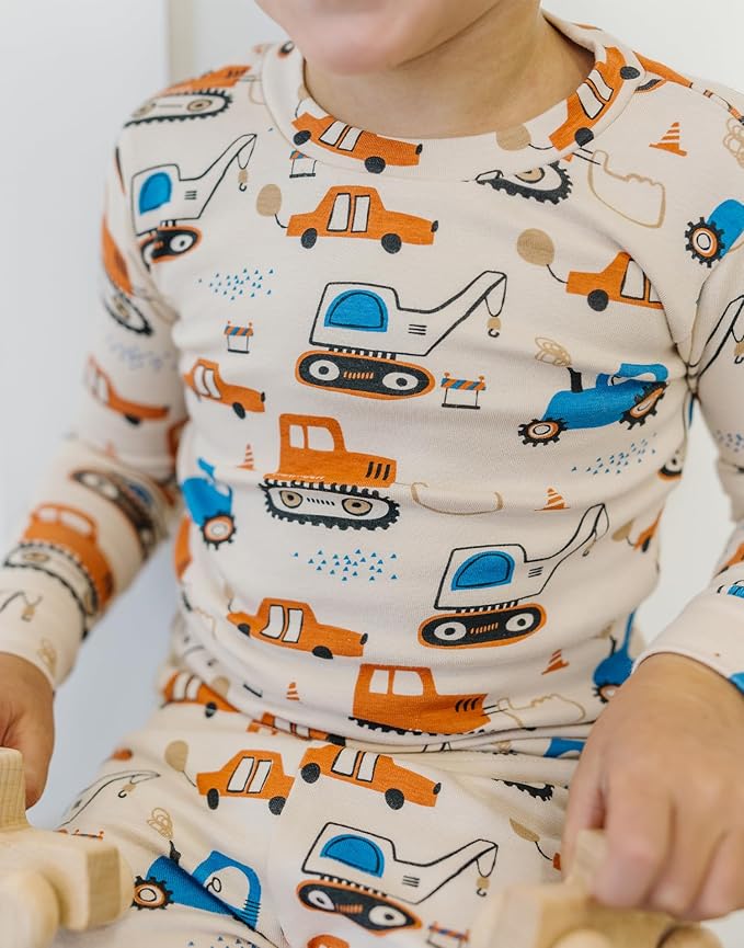 moimoln Sibling Matching 6M-8Y Soft Warm Cotton Modal Character Long Sleeve Snug-Fit Pajama Long Sleeve Sleepwear Daily