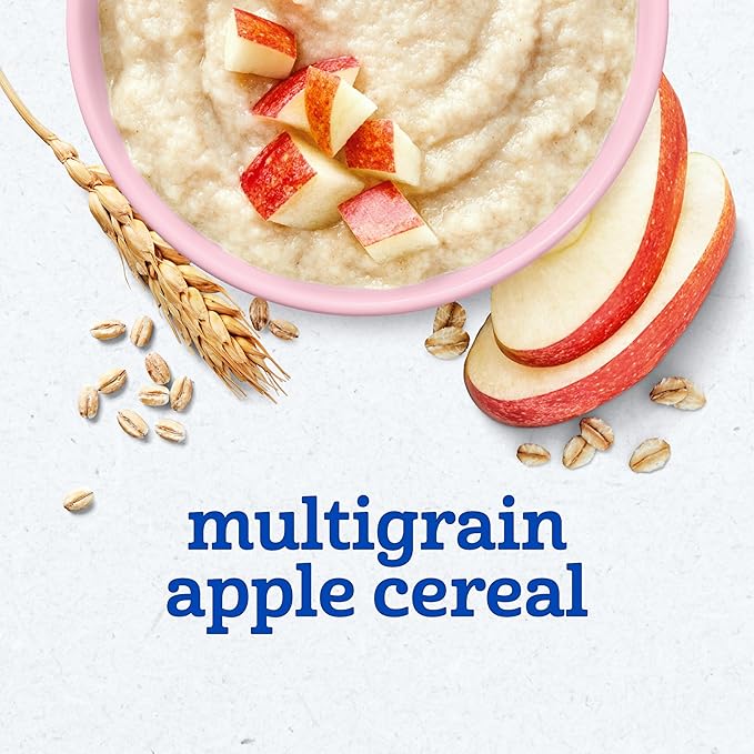Gerber Stage 2 Baby Food, Multigrain Apple Cereal, Whole Grains, Baby Cereal, 6PK