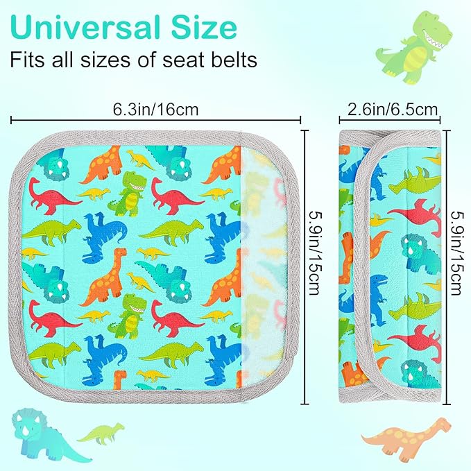 Seat Belt Cover Pad for Baby, Soft Seatbelt Cushion Covers for Kids 2Pcs Car Seat Strap Shoulder Pads for All Car Seats, Stroller, High Chair