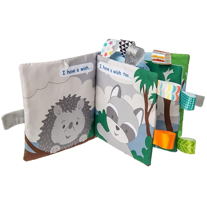 Taggies Touch & Feel Soft Cloth Book with Crinkle Paper & Squeaker, 6 x 6-Inches, Heather Hedgehog
