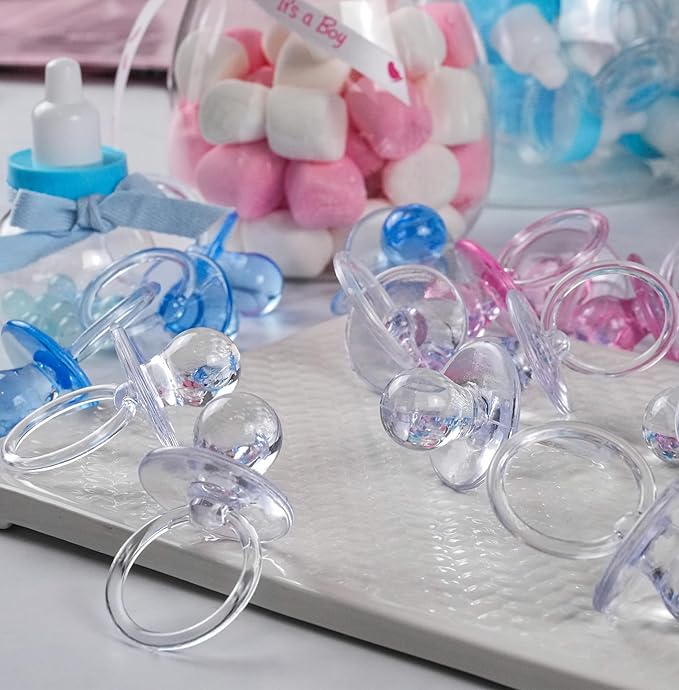 Baby Pacifier 2.5" Baby Shower Favors Decoration (Clear, 36 Count)