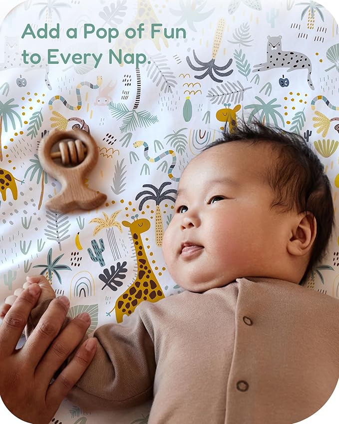 Pack and Play Sheets Fitted 2 Pack, 38x26 Graco Pack n Play Sheets for Playard & Travel Crib Mattress, Ultra Soft Jersey Knit, Breathable Stretchy Deep Pocket, Compatible with Mini Cribs