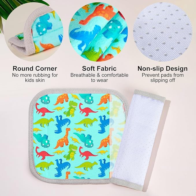 Seat Belt Cover Pad for Baby, Soft Seatbelt Cushion Covers for Kids 2Pcs Car Seat Strap Shoulder Pads for All Car Seats, Stroller, High Chair